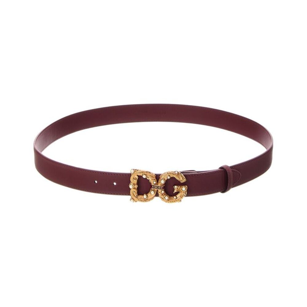 Dolce & Gabbana Dg Logo Leather Belt, Red